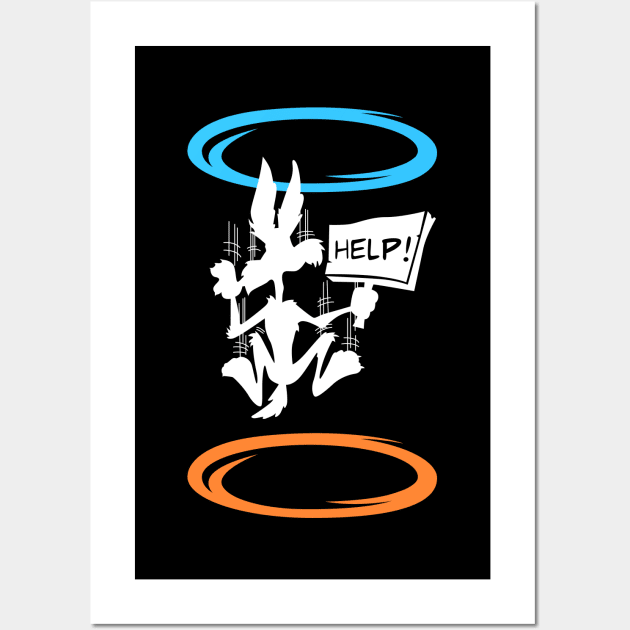 Coyote in portal. Geek, gamer print Wall Art by Doswork